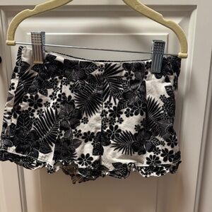 Janie and Jack Black and White Floral Skort